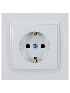 Πριζα Σουκο 16a Λευκη με Παιδικη Προστασια