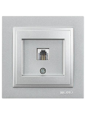 Πριζα Τηλεφωνου Monh rj 11 Ασημι