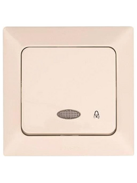 Μπουτον Κουδουνιου+λυχνια Μπεζ