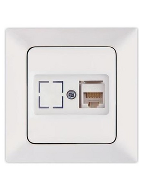 Πριζα Data cat 6 rj 45 Monh Λευκη