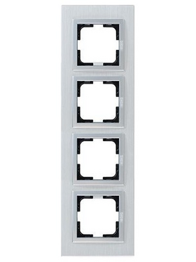Πλαισιο 4 Θεσεων Αλουμινιο Ασημι