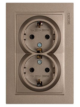 Πριζα Σουκο Διπλη Χωνευτη 16a Light Fume
