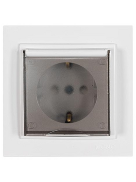 Πριζα Σουκο Καπακι 16a Λευκη Κουμπωτος με Παιδικη Προστασια Λευκη