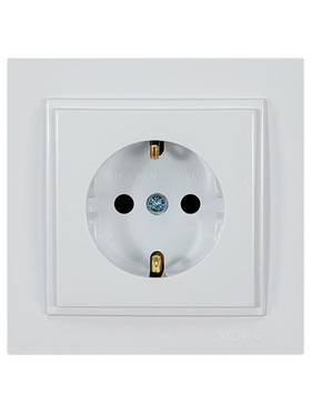 Πριζα Σουκο 16a Λευκη Κουμπωτος με Παιδικη Προστασια
