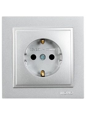 Πριζα Σουκο 16a με Παιδικη Προστασια Ασημι