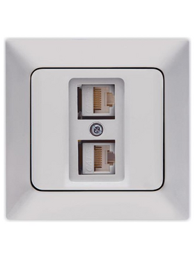 Πριζα Data Διπλη cat 6 rj 45 Νικελ mat