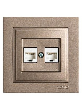 Πριζα Data cat 6 rj 45 Διπλη Light Fume