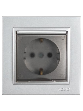 Πριζα Σουκο Καπακι 16a Ασημι