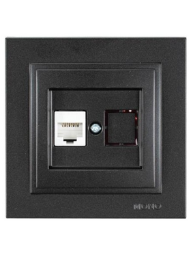 Πριζα Data cat 6 rj 45 Monh Μαυρο