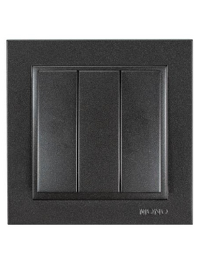 Διακοπτης Τριπλος Απλος Μαυρος