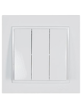 Διακοπτης Τριπλος Απλος Λευκος