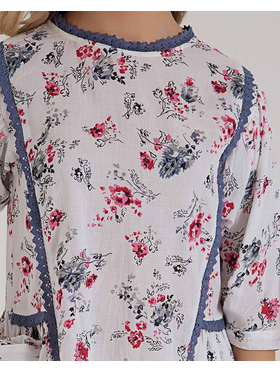 Μπλούζα Floral με Τρέσες ble 5-41-699-0034