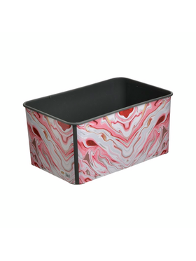 Click Κουτι Αποθηκευσης οψη ροζ Μαρμαρου pl Λευκο/ροζ 34χ22χ16