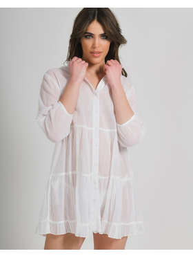 Ble Καφτανι/φορεμα σε Λευκο Χρωμα one Size (100% Cotton)
