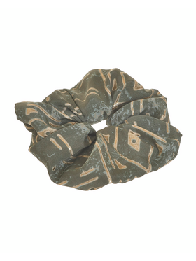 Scrunchie Σε Λαδι Χρωμα Με Γεωμετρικα Σχεδια Φ8χ2 Inart 5-49-348-0043