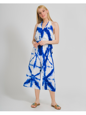 Ble Ολοσωμη Φορμα Amanikη σε Μπλε/λευκο Χρωμα tie dye one Size (100% Rayon)