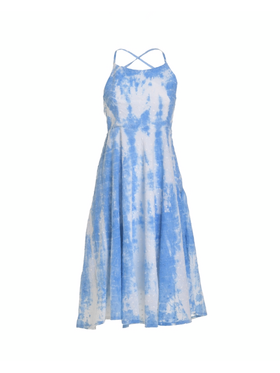 Ble Φορεμα Amaniko σε Μπλε/λευκο Χρωμα tie dye one Size (100% Cotton)