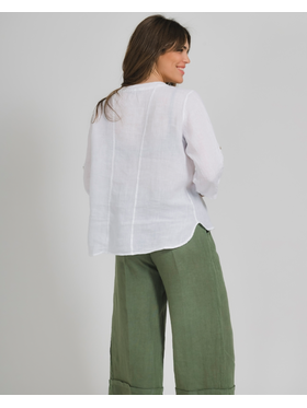 Ble Πουκαμισο/μπλουζα σε Λευκο Χρωμα one Size (100% Linen)
