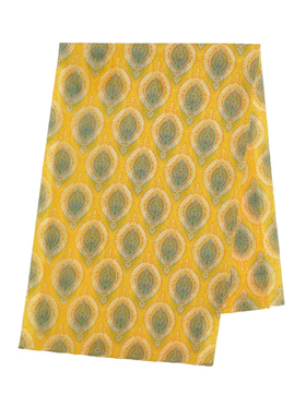 Ble Φουλαρι/παρεο Κιτρινο με Σχεδια 180χ100 (100%cotton)