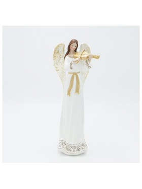 Αγγελος Πολυρεζιν, με Βιολι, Λευκος, 10.5x28.5cm