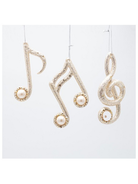 Μουσικες Νοτες, Σαμπανι με Περλα, 3 Σχεδια, 11.9x12.5x12cm