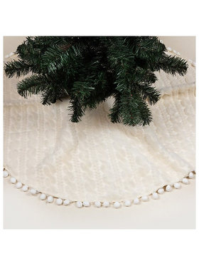 Ποδια Δεντρου, Λευκη, με pom Pom, 114cm