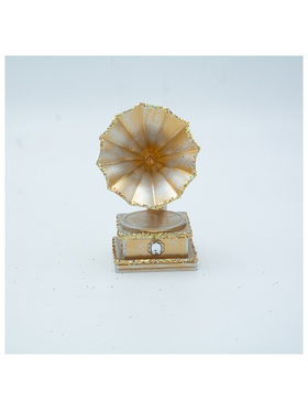 Ακρυλικο Στολιδι, Γραμμοφωνο, Χρυσο Ματ, 5.3x5.3x10.6cm