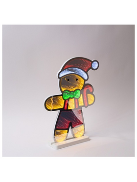 Μπισκοτανθρωπος 28x5,5x40cm, Διακοσμητικο Σχεδιο Καθρεφτης με led Ταινια, Μετασχηματιστη, 207 Led, Πολυχρωμο Led, Προεκαση Παροχης 3m, Ip20