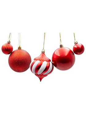 Πλαστικα Στολιδια, Κοκκινο, Διαφορα Σχεδια, σετ 23τμχ