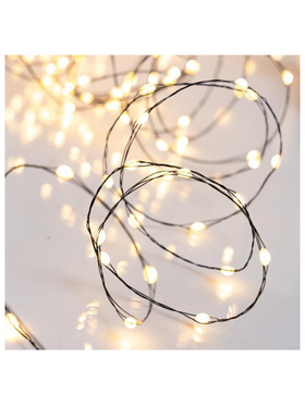 Σειρα, 320 Μεγαλα Γαλακτερα Mini Led, 12v Adaptor, Σταθερο, Πρασινο Χαλκινο Καλωδιο, Θερμο Λευκο Led, ανα 5cm, Προεκταση Παροχης 3m, Ip44