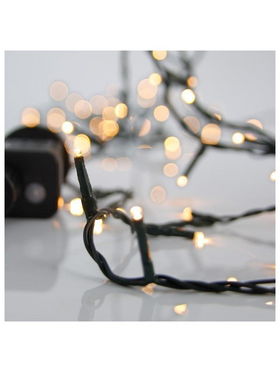 Σειρα, 240 led 3mm, 31v Μετασχηματιστη, 8 Προγραμματα & Μνημη, Πρασινο pvc Καλωδιο, Θερμο Λευκο Led, ανα 5cm, Προεκταση Παροχης 3m, Ιρ44