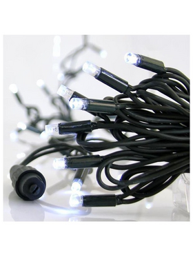 Σειρα, 100 led 5mm με Καπακια, 230v, 3 Επεκτασεις εωσ 9 Σετ, Πρασινο Καουτσουκ Καλωδιο, Λευκο Led, ana 10cm, Προεκταση Παροχης 150cm, Ιρ67