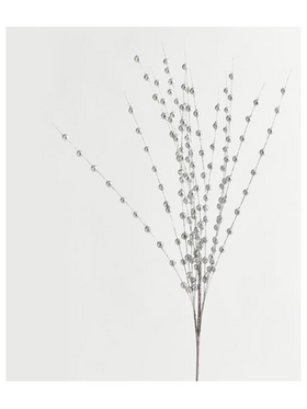 Κλαδι, Ασημι, με Γκλιτερ Περλες, 150cm