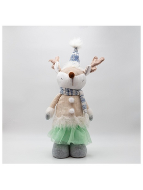 Γυναικα Ταρανδος, με Γαλαζια Ρουχα, 23x17x79cm