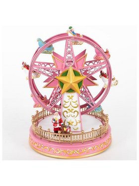 Ροδα Λουνα Παρκ, Ροζ, με Μετασχηματιστη, με Μουσικη και Κινηση, 18x18x23,5cm