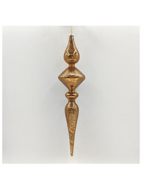 Γυαλινο Στολιδι, Καφε, σετ 2τμχ, 7x35cm