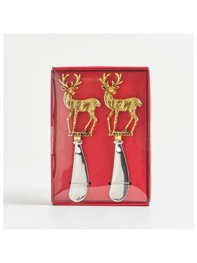 Μαχαιρι Βουτηρου, με Χρυσο Ταρανδακι, σετ 2τμχ