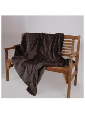 Γουνινη Διακοσμητικη Κουβερτα Καναπε, Καφε, 140x160cm