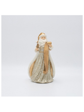 Διακοσμητικο Πολυρεζιν, Αγιος Βασιλης με Λιστα Δωρων, Σαμπανι, 11.5x20cm