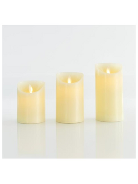 Κερι Μπαταριας, Ιβουαρ, με Κινηση στη Φλογα και Χρονοδιακοπτη, 7,5x15cm