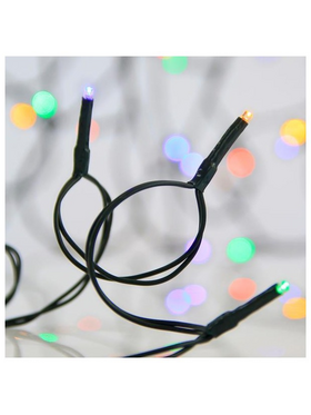 Σειρa, 40 led 3mm, 4,5v Μετασχηματιστη, Σταθερο, Πρασινο pvc Καλωδιο, Πολυχρωμο led ana 7,5cm, Προεκταση Παροχης 3m, Ip44