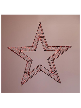 Αστερι Φωτιζομενο 50cm, 1200 Led, 31v Μετασχηματιστη, Timer, Μαυρος Μεταλλικος Σκελετος, Μαυρο Χαλκινο Καλωδιο, Κοκκινο Led, Προεκταση Παροχης 5m, Ip44