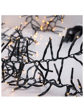 Cluster pro 5,5m, 588 led 3mm, 31v & 7,2w Adaptor, 8 Προγραμματα & Μνημη, Πρασινο pvc Καλωδιο, Θερμο Λευκο Led, Προεκταση Παροχης 3m, Ip44