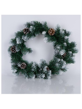 Στεφανι με Χιονισμενο με Κουκουναρια, 50cm