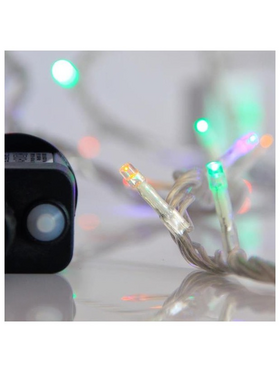 Σειρα, 240 led 3mm, 31v,8 Προγραμματα,μετασχηματιστη με Μνημη,προεκταση Παροχης 300cm,διαφανο Καλωδιο,χρωματιστο Led,ανα 5cm,ιρ44