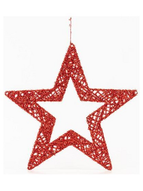 Αστερι Κρεμαστο, Πλεγμα, Κοκκινο, 45cm