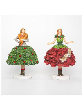 Χορευτριες, Πολυρεζιν, 2 Σχεδια, 15x13x22,50cm