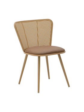 Click Καρεκλα Pu/rattan Καφε 47χ58χ78/48