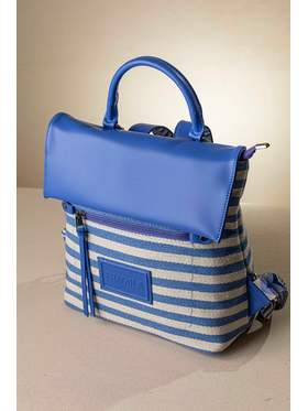 Μεγάλο Backpack με Καπάκι με Ρίγες