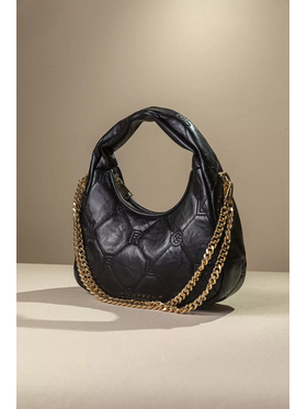 Οβάλ Τσάντα Χειρός και Ώμου με Αφαιρούμενη Αλυσίδα